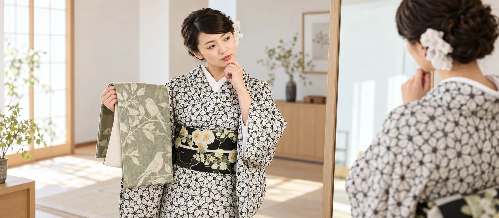 手持ちの着物に合う帯を迷っている