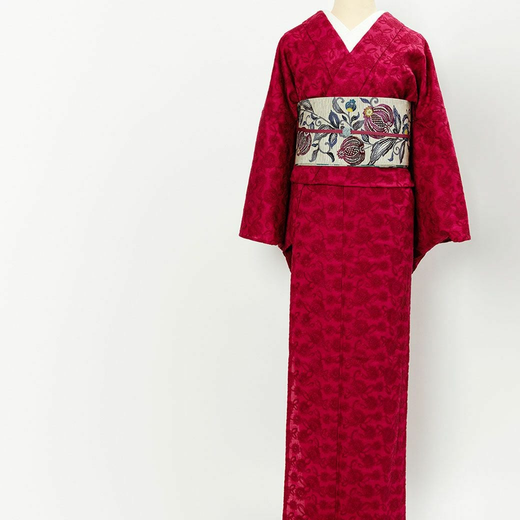 レース刺繍着物>あざみ-柘榴-zakuro | 着物や浴衣なら和モダン レース刺繍着物>あざみ-柘榴-zakuro | 着物や浴衣なら和モダン