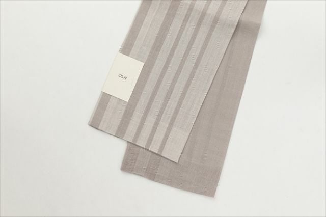 新色登場＞麻のリバーシブル半幅帯-ストライプ （麻100%・OLN） | 着物