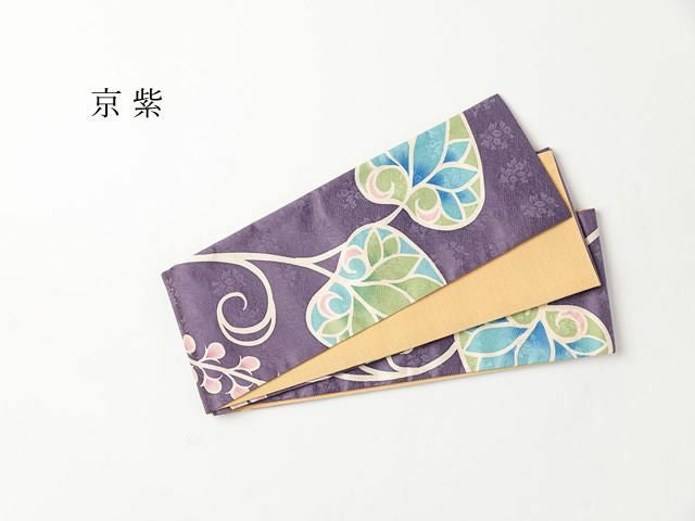 限定品・ち江す＞ろうけつ染め半幅帯ー葵aoi（2色・表正絹100%・裏綿