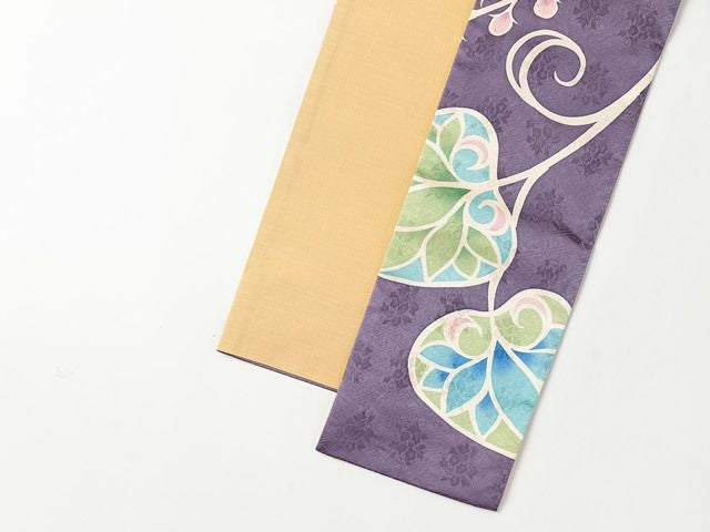 限定品・ち江す＞ろうけつ染め半幅帯ー葵aoi（2色・表正絹100%・裏綿