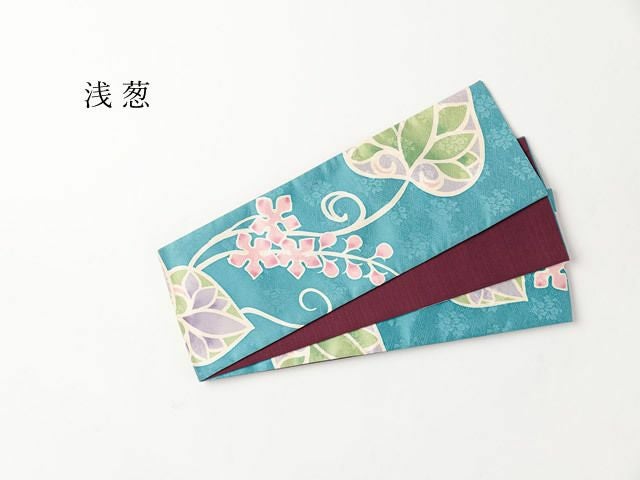 限定品・ち江す＞ろうけつ染め半幅帯ー葵aoi（2色・表正絹100%・裏綿