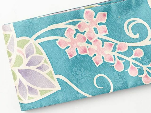 限定品・ち江す＞ろうけつ染め半幅帯ー葵aoi（2色・表正絹100%・裏綿