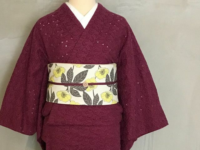 Kimono modern 半幅帯 リバーシブル半幅帯-退屈とうつくしい日々（綿100%・390cm) | 着物や
