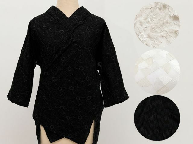 KIMONO MODERN 半襦袢 ブラック 半襦袢＞六花XKIMONO MODERNコラボー半衿付け不要！大人レースの半襦袢
