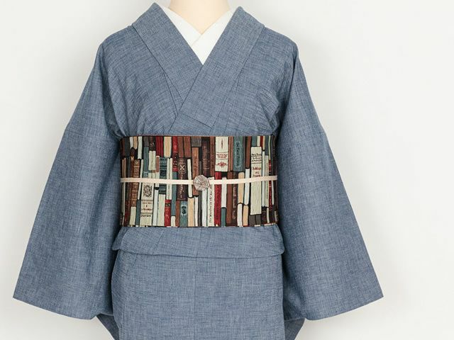 召しませ花＞リバーシブル半幅帯ー図書館の時間 | 着物や浴衣なら和