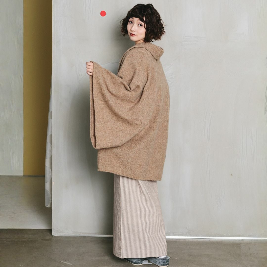 着物コート＞七緒掲載―Aラインドレープコート-アルパカ（5色） | 着物
