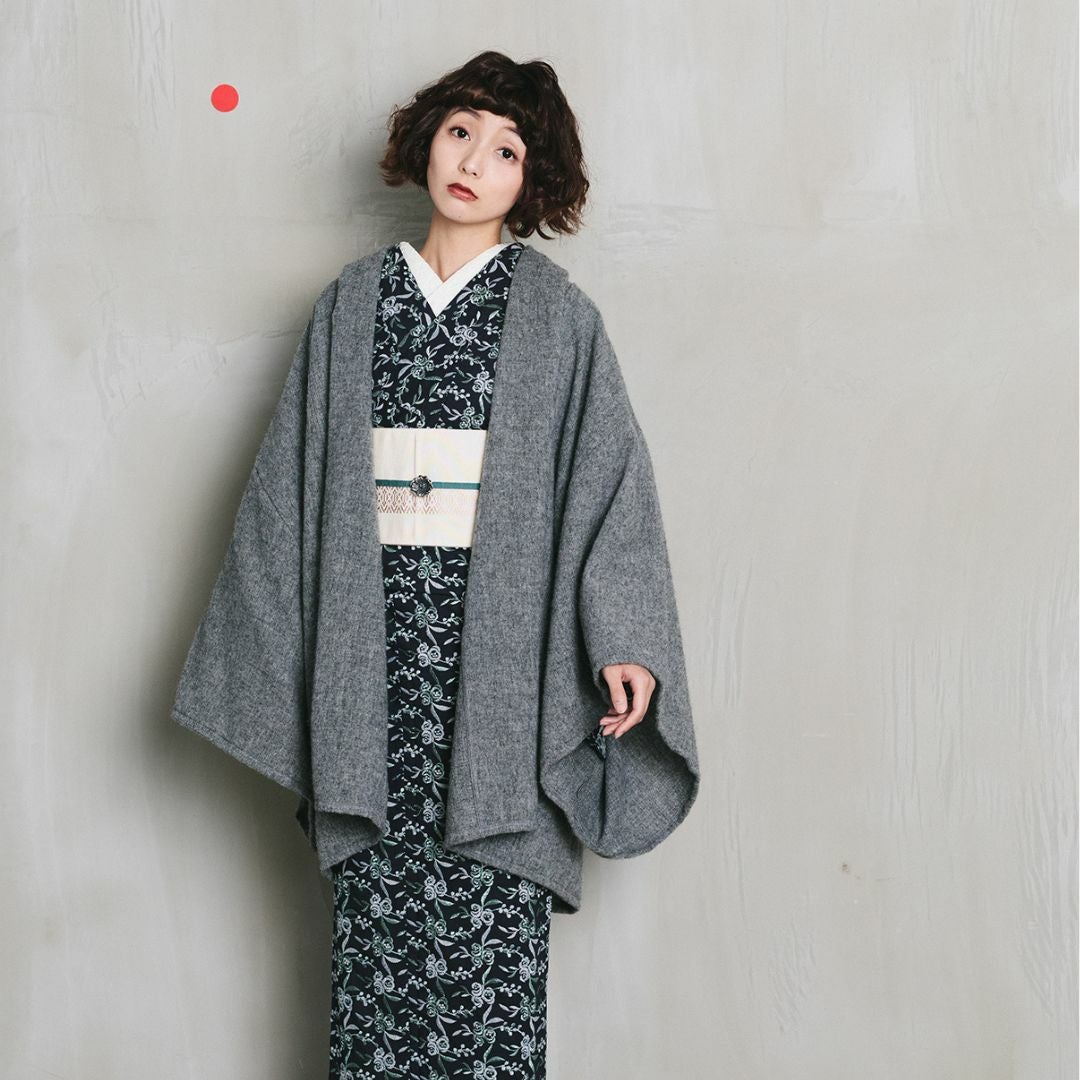 着物コート＞七緒掲載―Aラインドレープコート-アルパカ（5色） | 着物