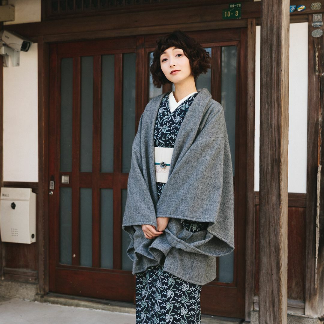 着物コート＞七緒掲載―Aラインドレープコート-アルパカ（5色） | 着物