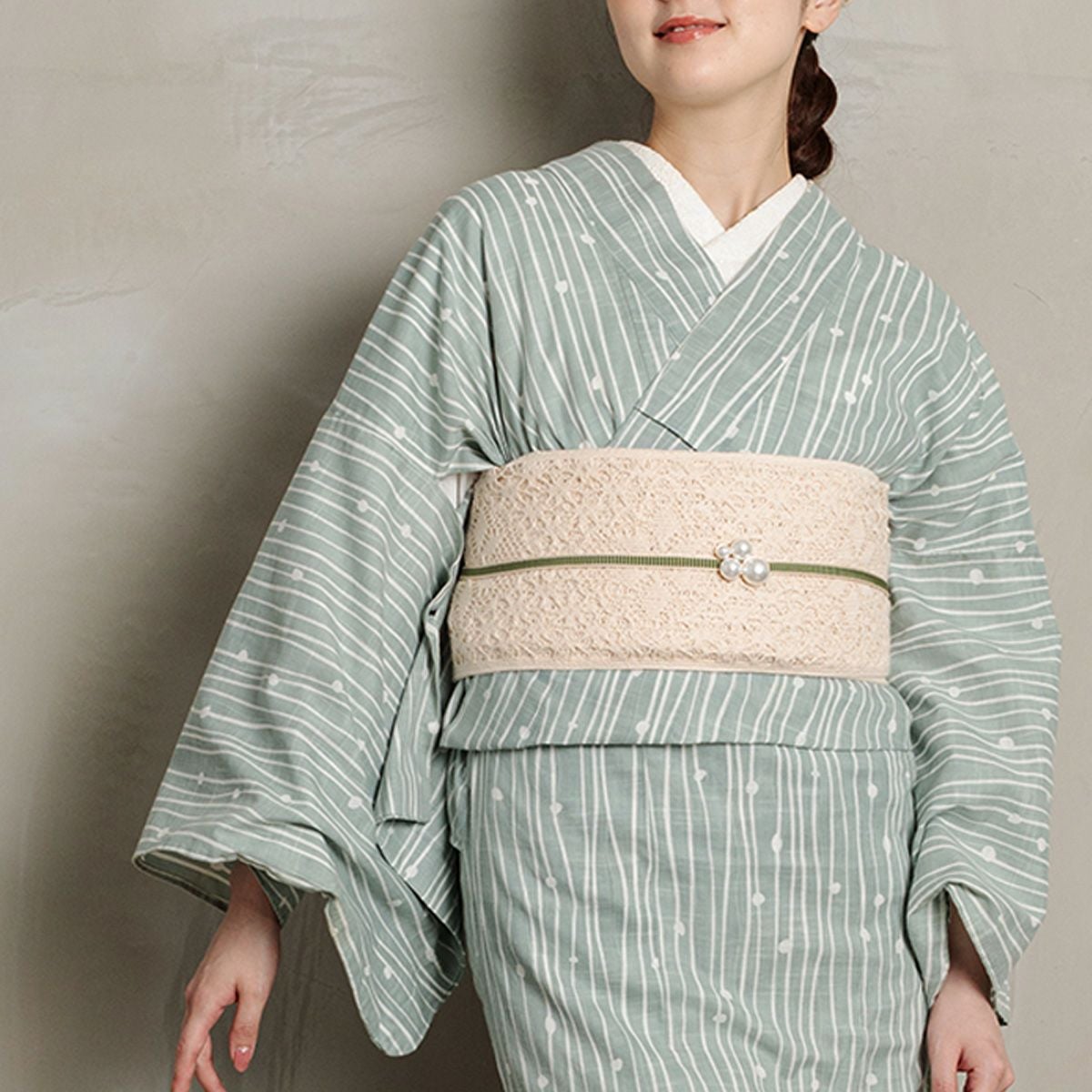 トーションレース　半幅帯　麻 楽天市場】【麻トーションレース半幅帯・菱形風レース3配色】半幅帯