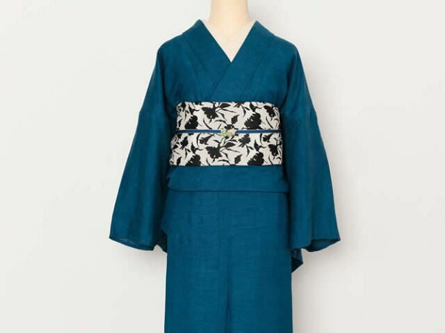 在庫限り＞【大人の兵児帯】リバーシブル花唐草MONO-闇世の花x花の影