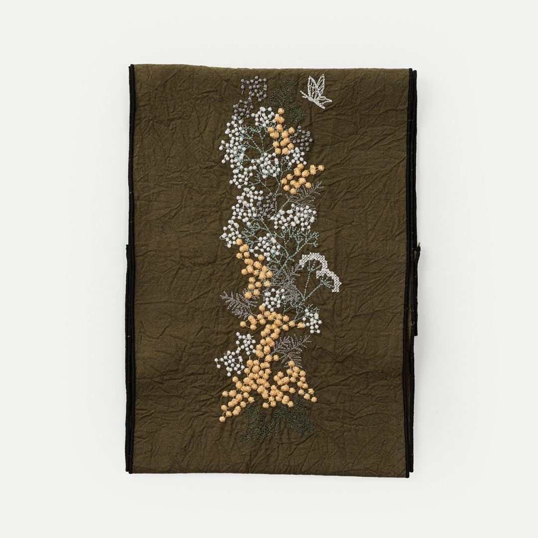 ペタコさんの刺繍半衿＞ミモザとカスミソウkatagawa（富士商会