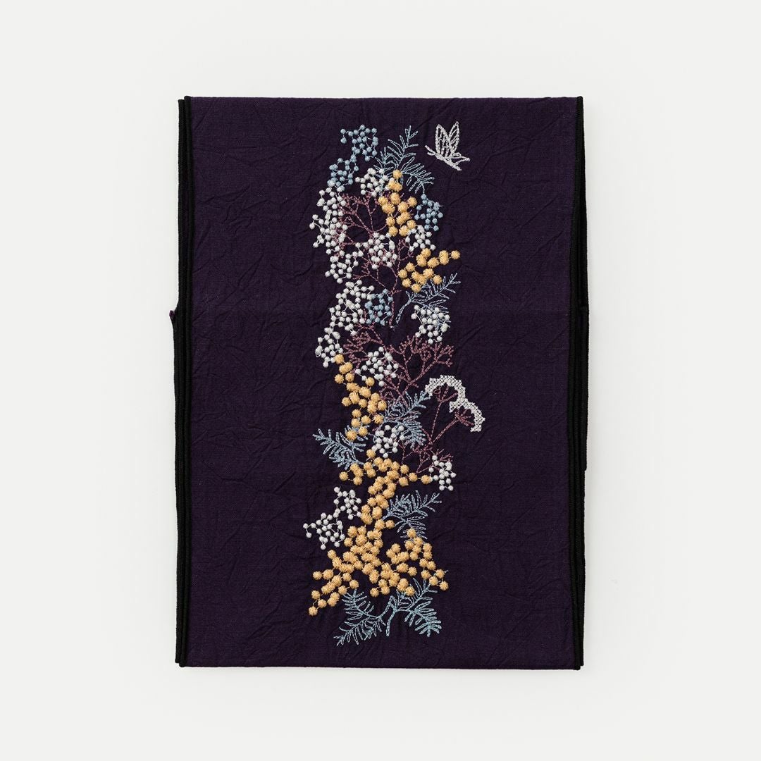 ペタコさんの刺繍半衿＞ミモザとカスミソウkatagawa（富士商会