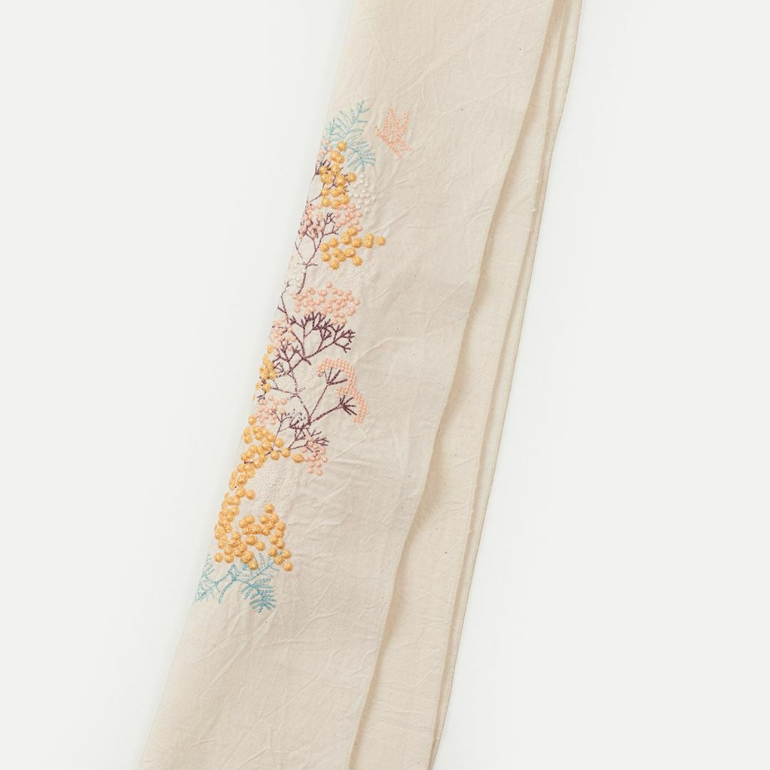 ペタコさんの刺繍半衿＞ミモザとカスミソウkatagawa（富士商会
