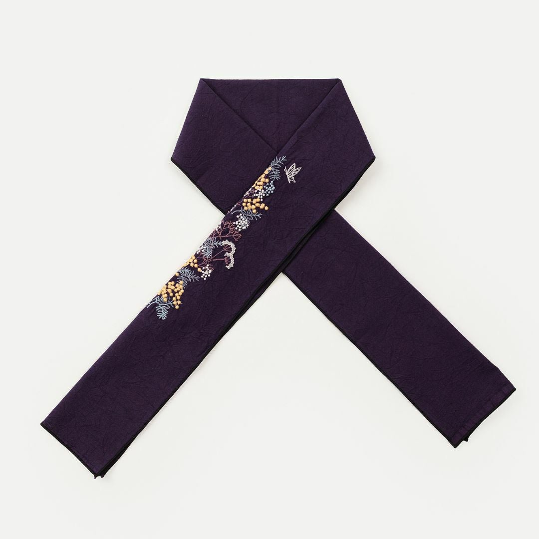 ペタ子 ペタコさんの刺繍半衿＞ミモザとカスミソウkatagawa（富士商会