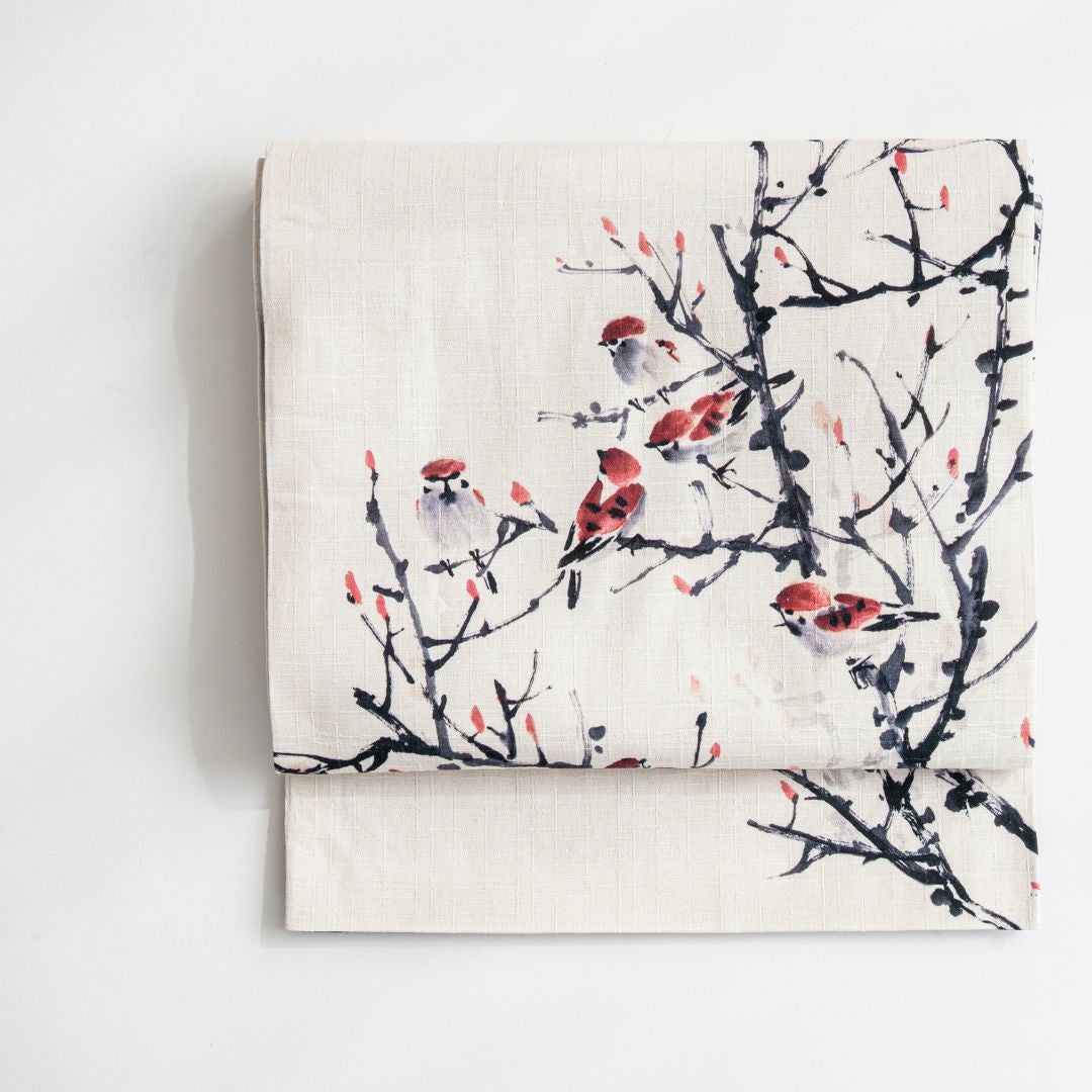 名古屋帯ーレトロMODERN京袋帯 - すずめ（綿100%） | 着物や浴衣なら和