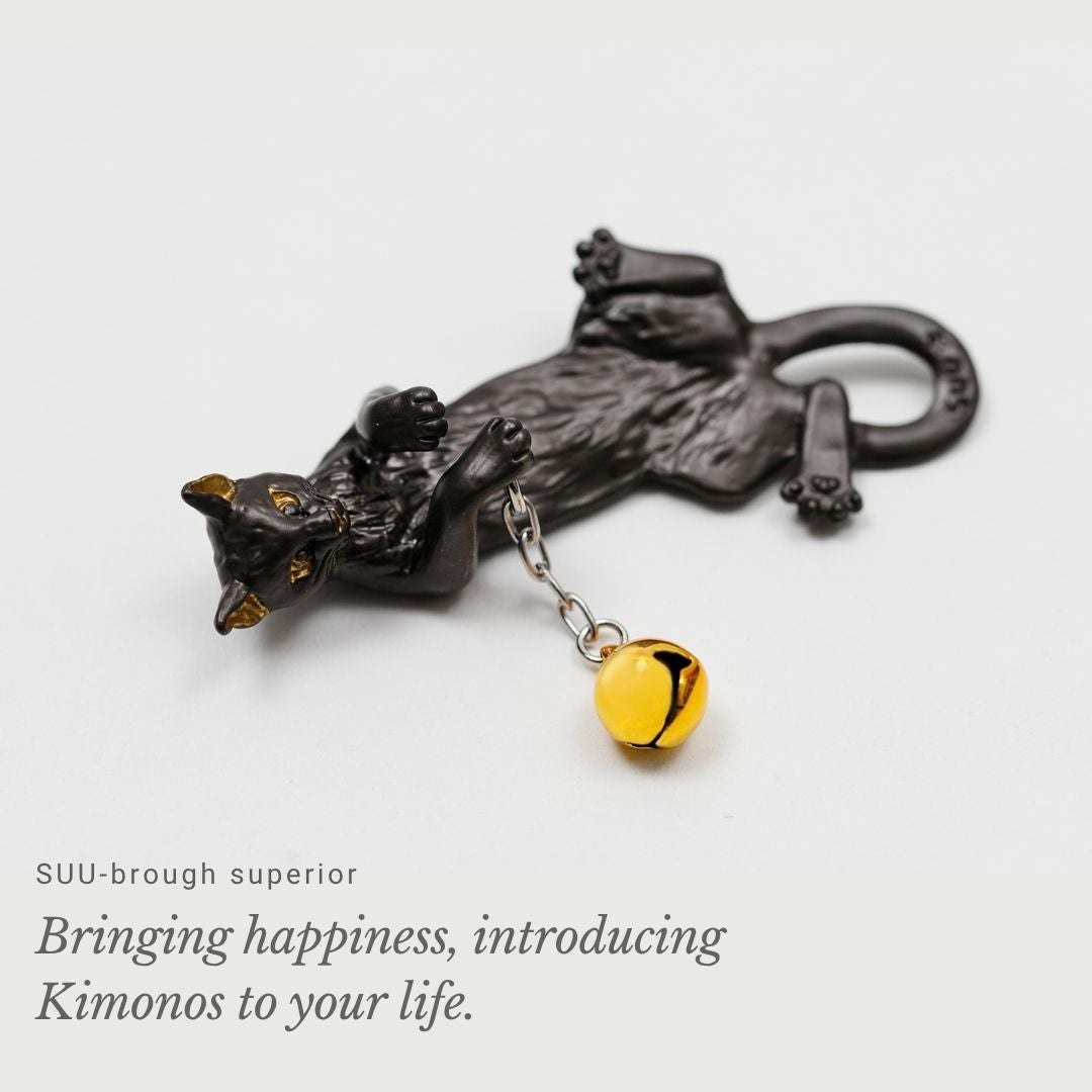 根付＞suu-黒猫 | 着物や浴衣なら和モダン着物・帯を楽しむKIMONO MODERN