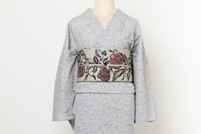 召しませ花＞リバーシブル半幅帯ーざくろ（絹75%） | 着物や浴衣なら和