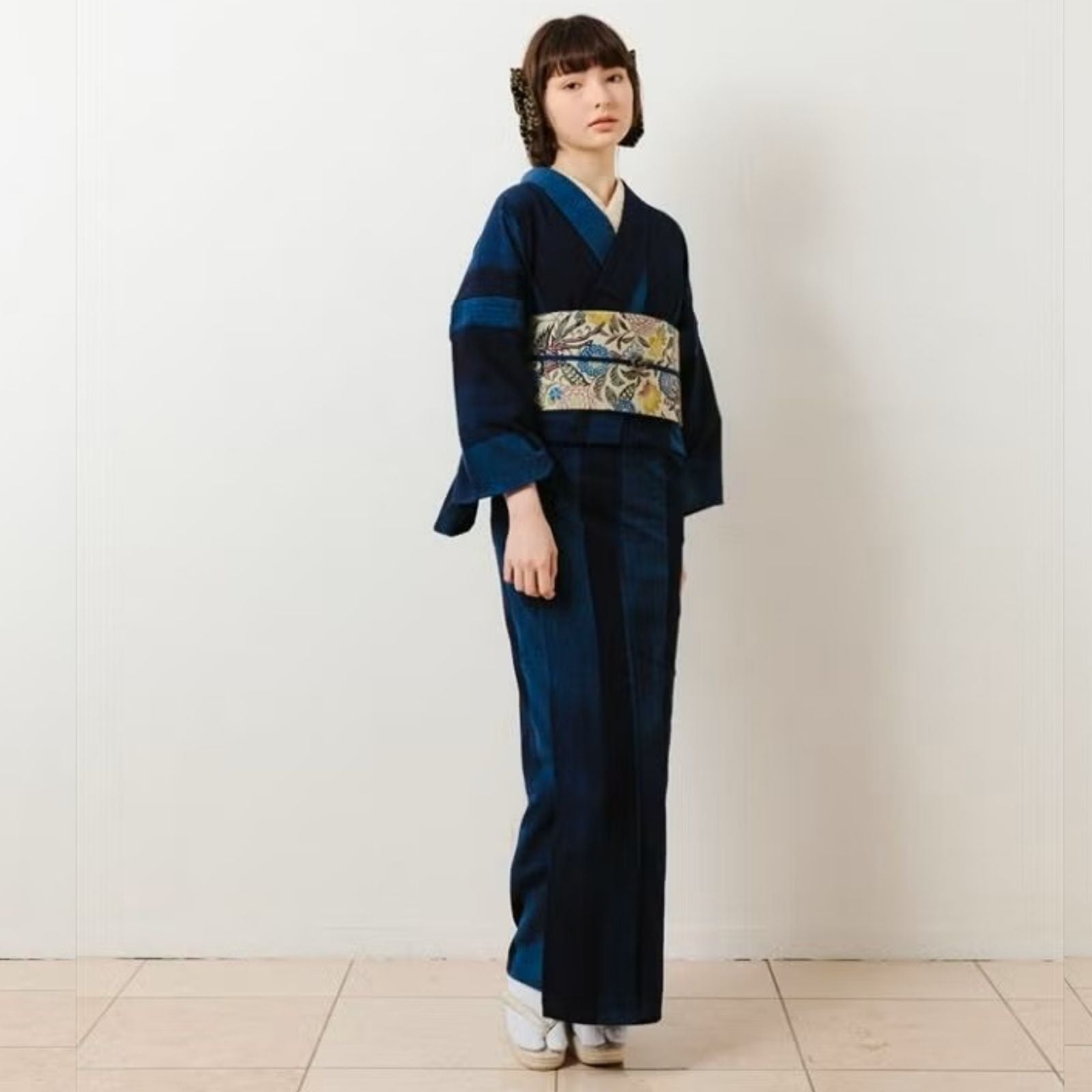 久留米絣ー現代的な色柄、昔ながらの伝統－藍Gradation（別送品・綿100