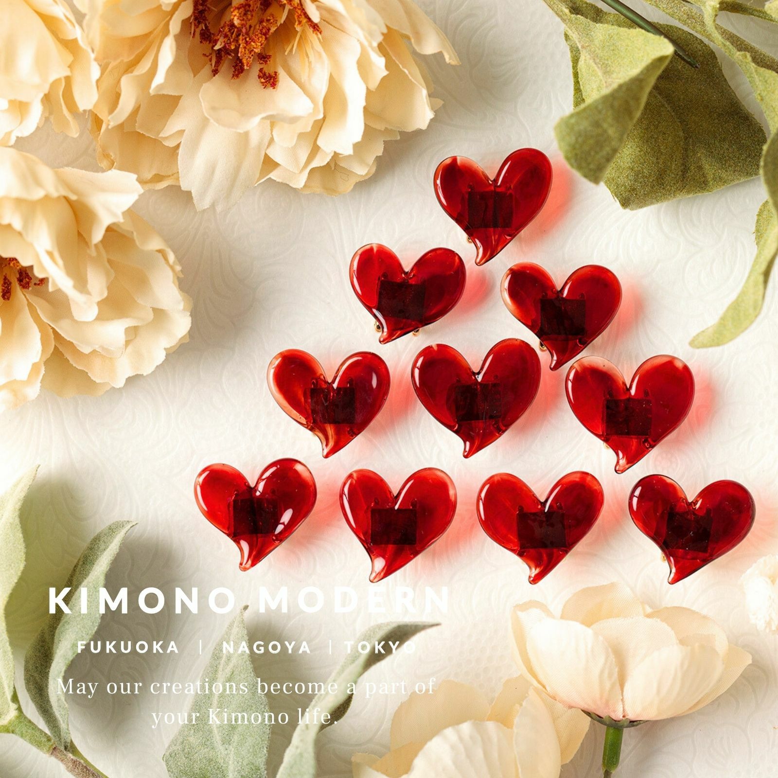 itsuka glass works＞帯留めーLove Love Love | 着物や浴衣なら和