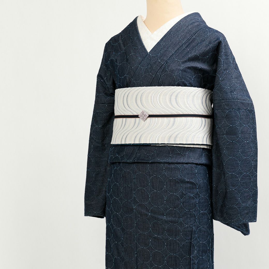 デニム着物＞シャボン玉デニム着物 - 群青 | 着物や浴衣なら和モダン