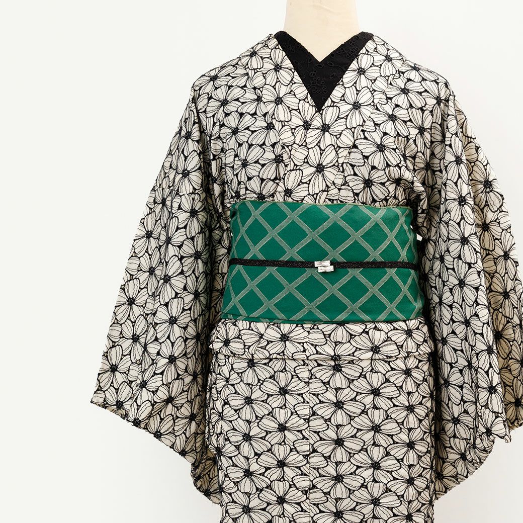一点物 着物(ハナミズキ柄) レース刺繍着物＞ハナミズキ－アイボリー | 着物や浴衣なら和モダン