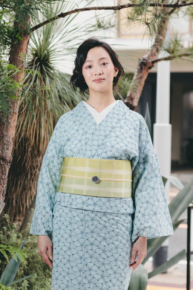 レース刺繍着物＞ハナミズキ－マーメイドblue | 着物や浴衣なら和