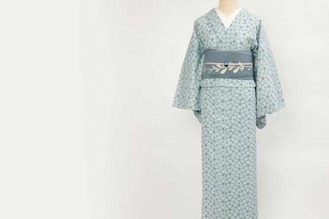 レース刺繍着物＞ハナミズキ－マーメイドblue | 着物や浴衣なら和