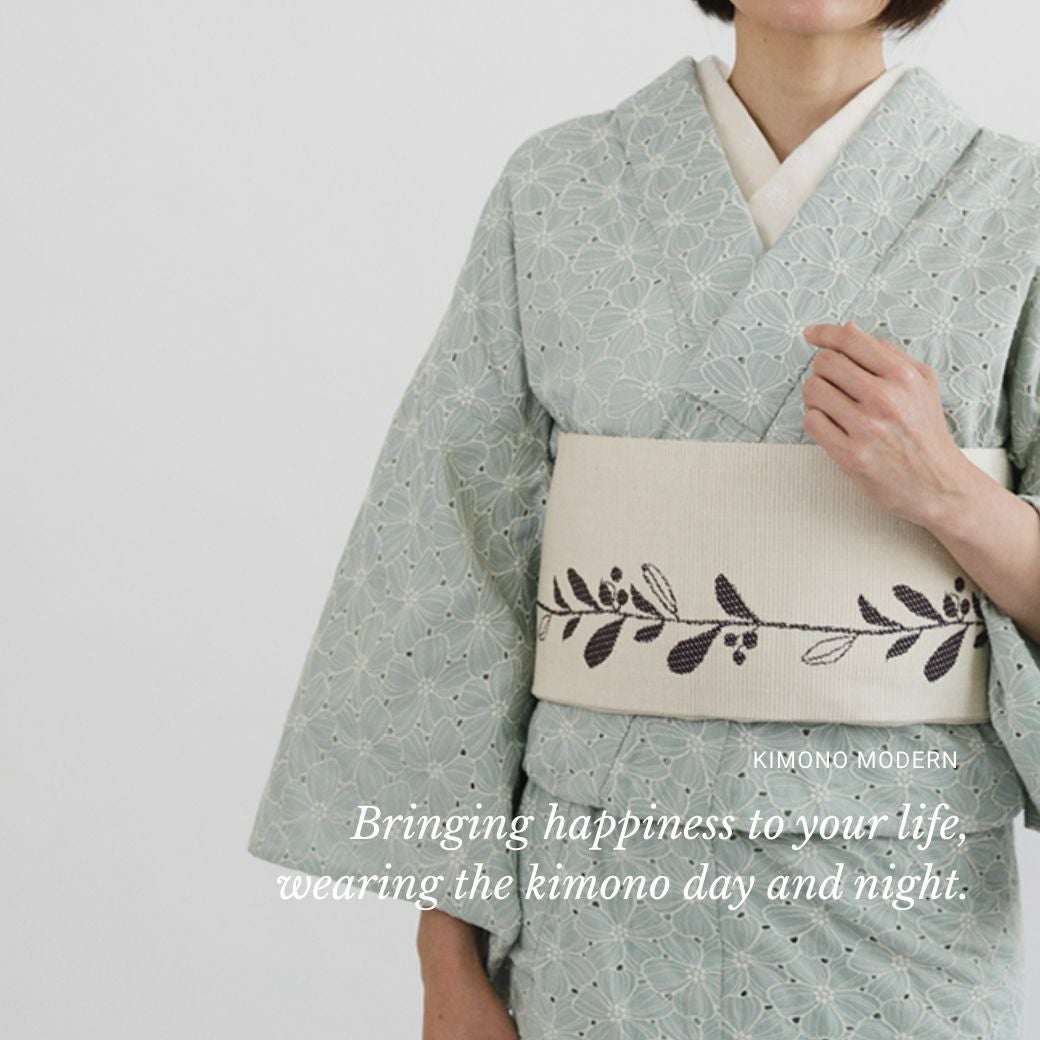 レース刺繍着物＞ハナミズキ－mint | 着物や浴衣なら和モダン着物・帯