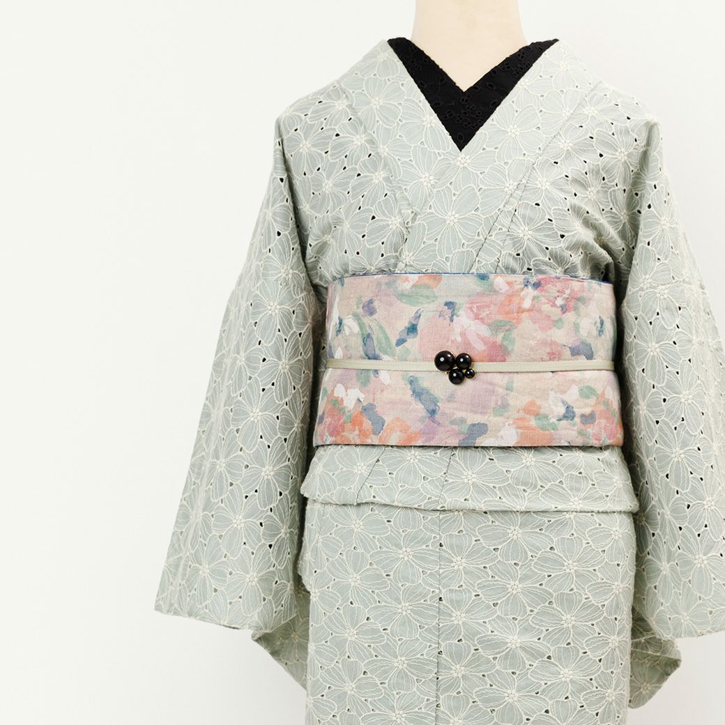 レース刺繍着物＞ハナミズキ－mint | 着物や浴衣なら和モダン着物・帯