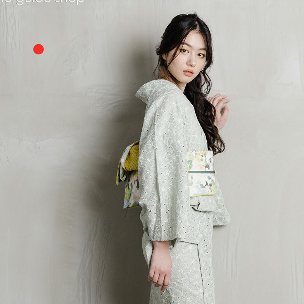 レース刺繍着物＞ハナミズキ－mint | 着物や浴衣なら和モダン着物・帯