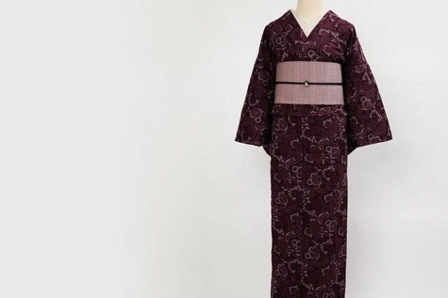 レース刺繍着物＞はんなり&ウツクシ、レース刺繍着物－葡萄－葡萄酒