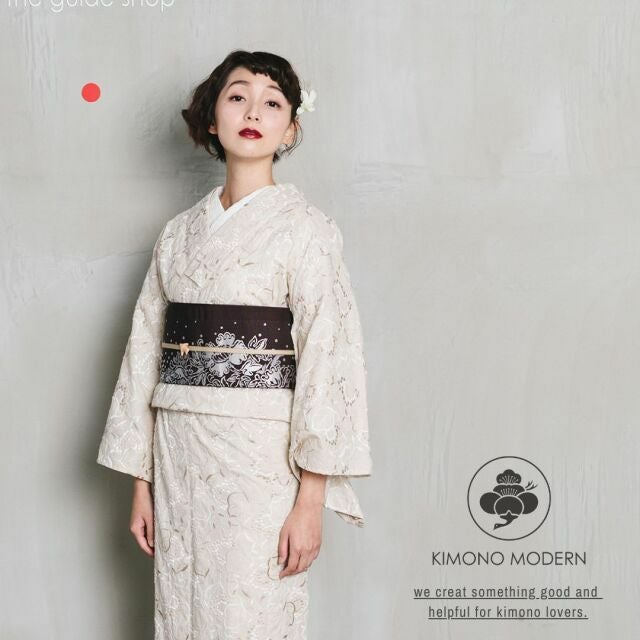 レース刺繍着物 葡萄 CREAM