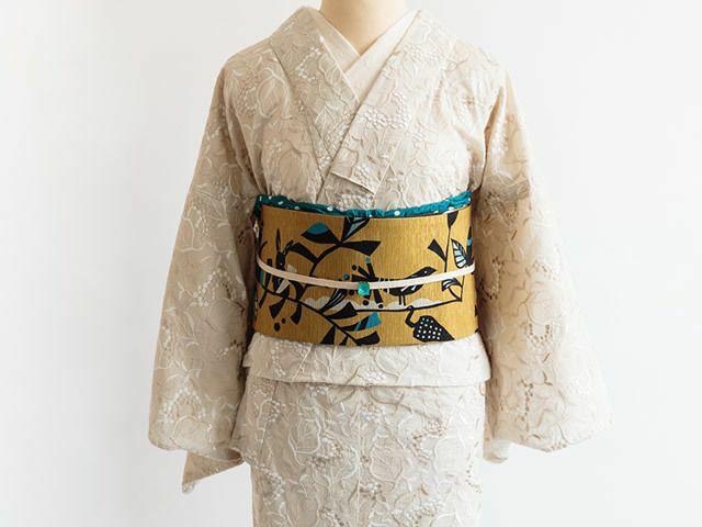 レース刺繍着物＞はんなり&ウツクシ、レース刺繍着物－葡萄－CREAM