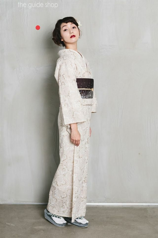 レース刺繍着物＞はんなり&ウツクシ、レース刺繍着物－葡萄－CREAM