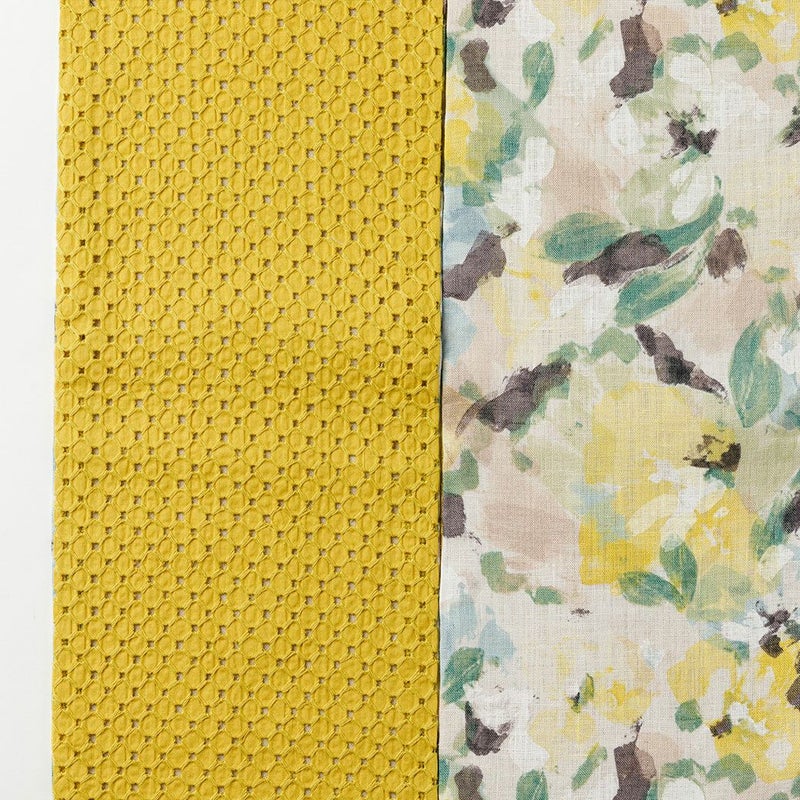 ＜リバーシブル半幅帯＞LEGOなリネンのBOTANICAL （2色）　SUN