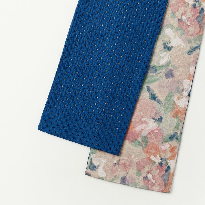 ＜リバーシブル半幅帯＞LEGOなリネンのBOTANICAL （2色）COTTON CANDY