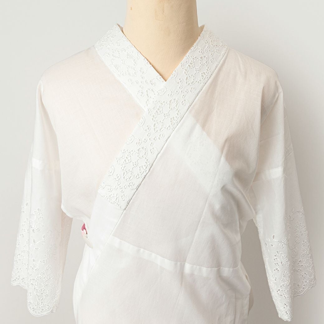 ワンピ襦袢＞普段着キモノにこれ一枚！Marrakech-PERL white（M/L