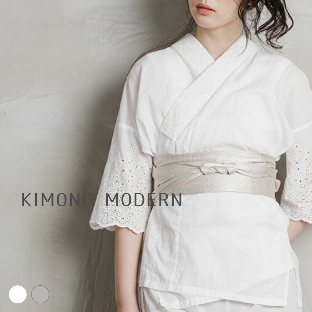 ワンピ襦袢＞普段着キモノにこれ一枚！Marrakech-PERL white（M/L