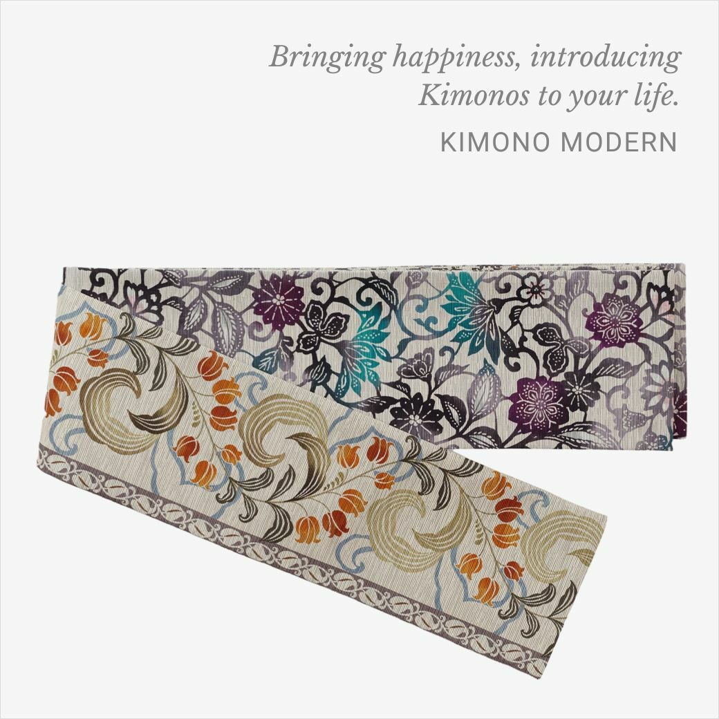 限定2本・召しませ花＞リバーシブル半幅帯 - KIMONO MODERNオリジナル