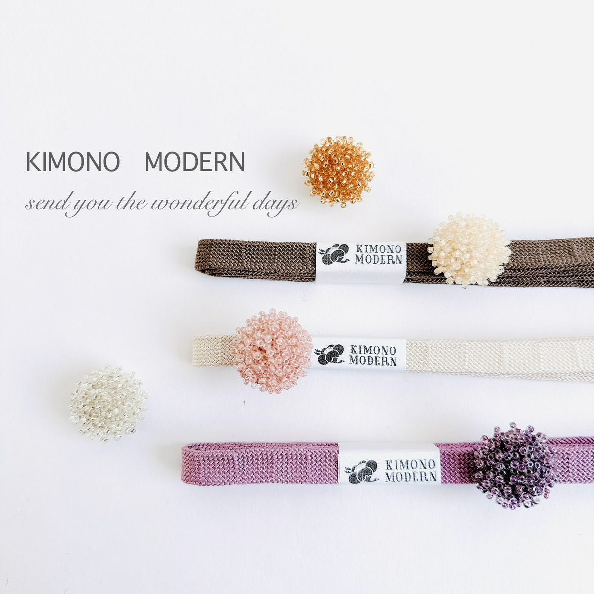 帯留め＞とげとげBEADSの帯留め‐あざみ | 着物や浴衣なら和モダン着物