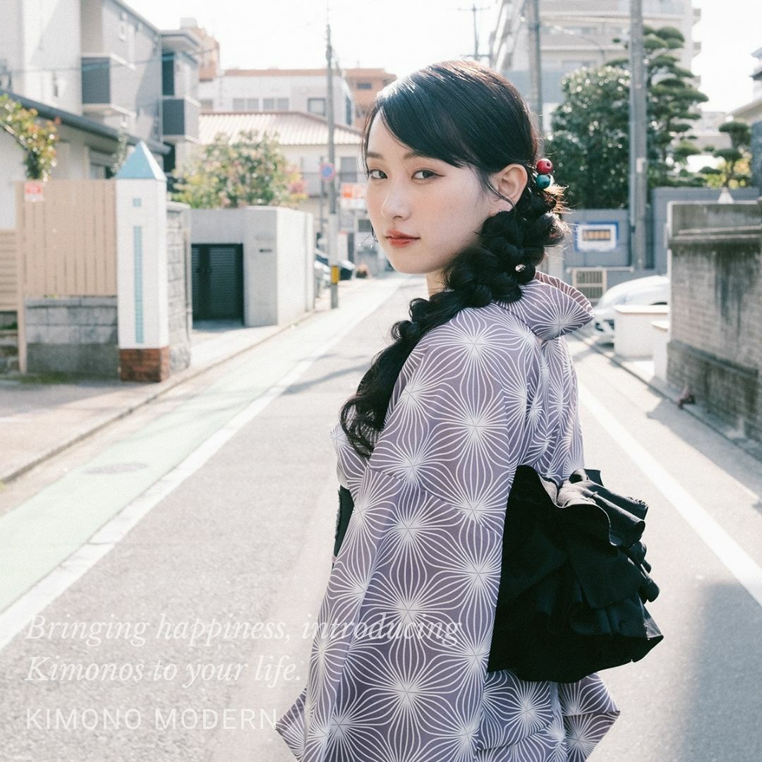 2way-夏キモノ浴衣ー万華鏡-prism 紫の上（セオα・Mサイズ） | 着物や