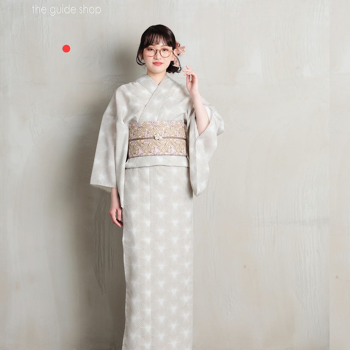 ◇アンティーク　キモノ◇　訪問着　正絹　豪華な華模様　身丈148　裄61　 2way-夏キモノ浴衣ー万華鏡-prism 白樺（セオα・Mサイズ） | 着物や