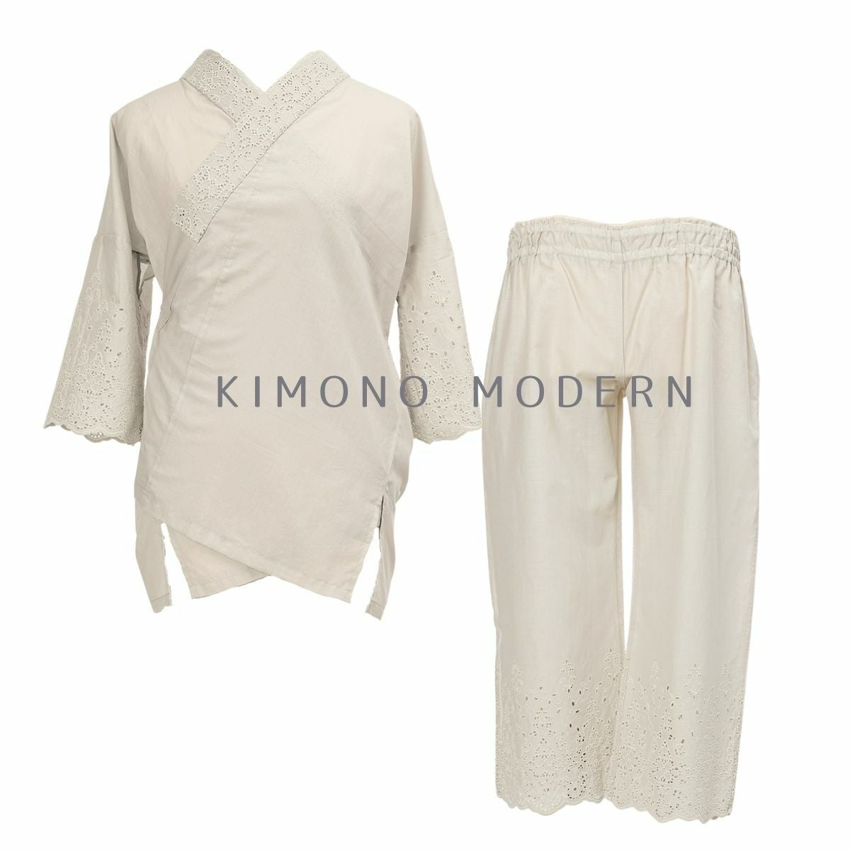 ワンピ襦袢＞普段着キモノにこれ一枚！Marrakech-PERL white（M/L
