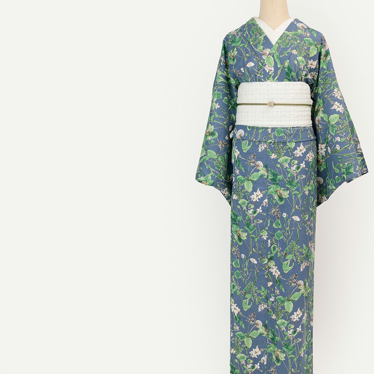 2025年初夏-限定＞綿麻キモノ ハナウタBouquet-深藍 | 着物や浴衣なら