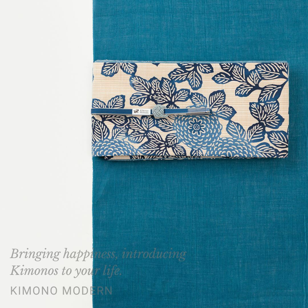 夏の麻キモノ＞近江縮 -azure BLUE（別送品) | 着物や浴衣なら和モダン