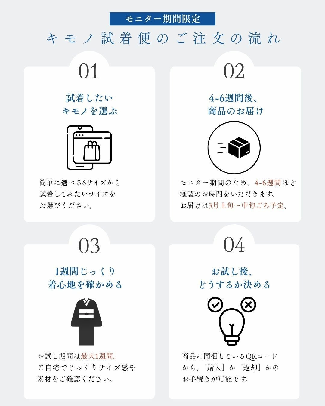 キモノ試着便＞おうちで試せる。だから、もう迷わない 。 新作デニム