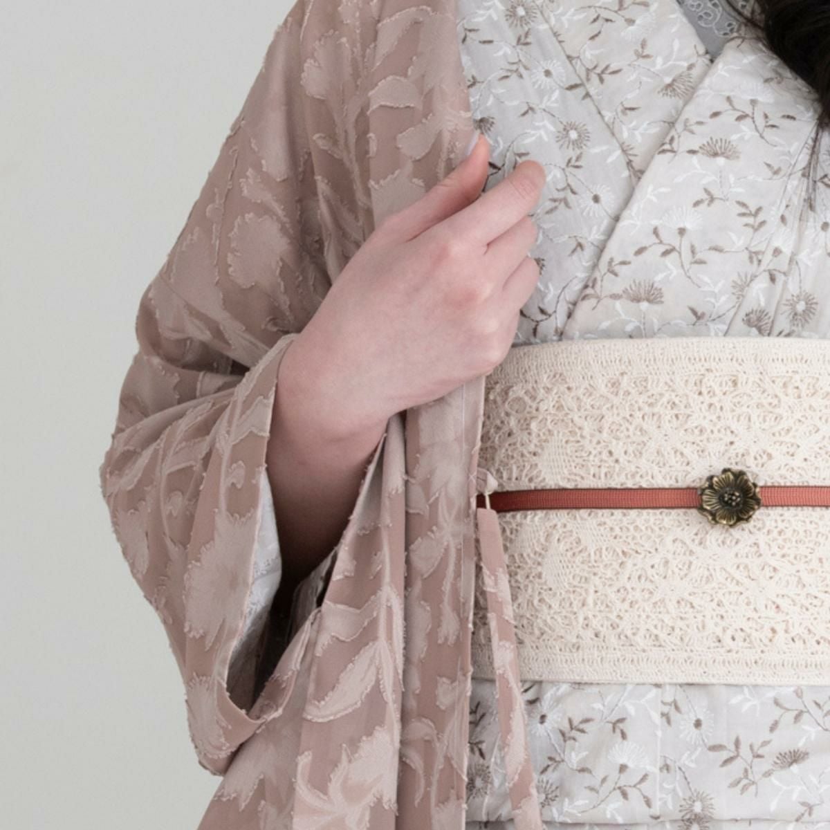 レース刺繍キモノーSpring Breeze-桜sakura（6サイズ｜オーダー品