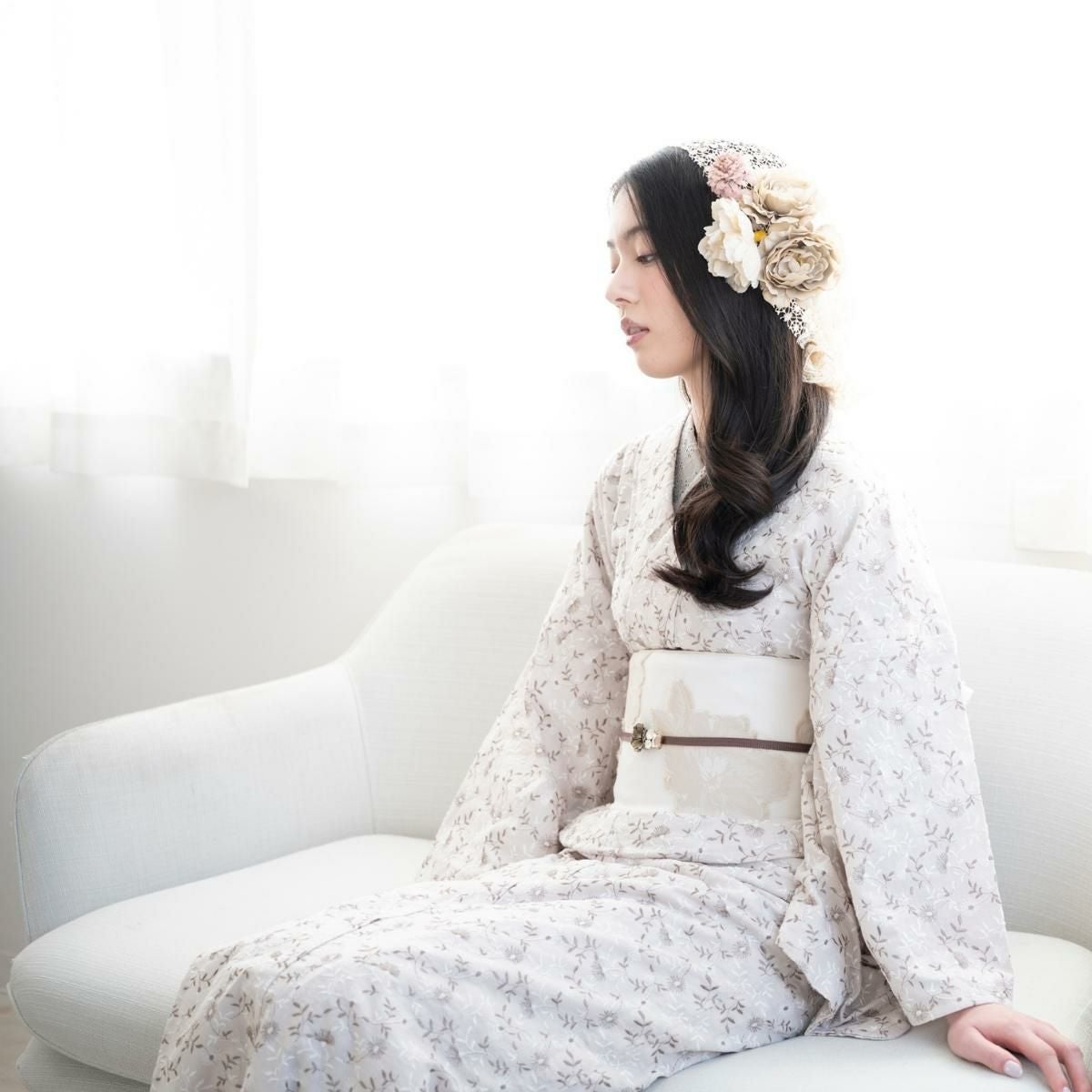 レース刺繍キモノーSpring Breeze-桜sakura（6サイズ｜オーダー品