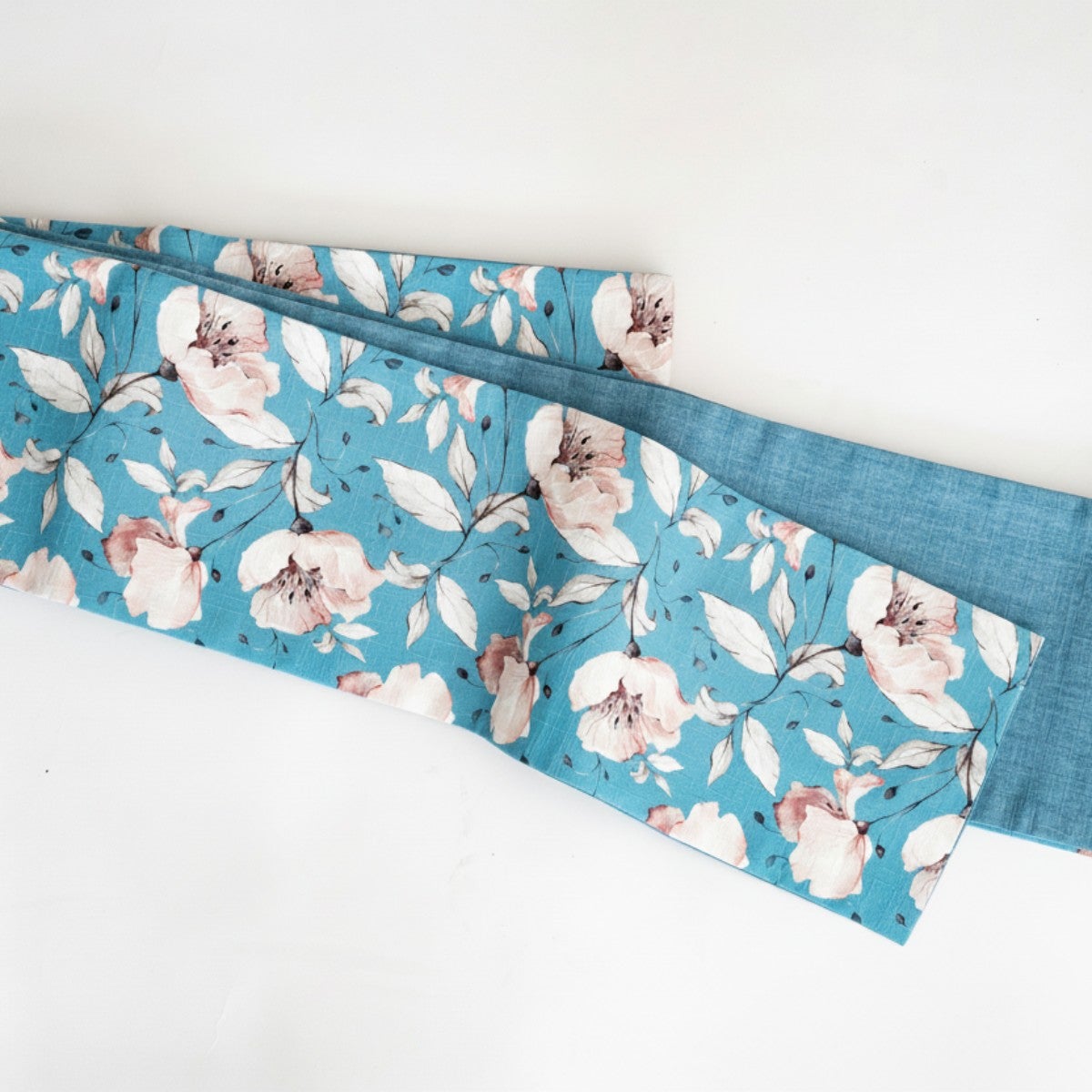 リバーシブル半幅帯 -コートダジュールの午後（綿100%・16cm×390cm